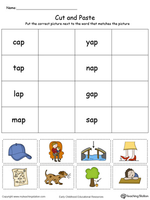Learn word definition and spelling with this AP Word Family Match Picture with Word in Color worksheet.