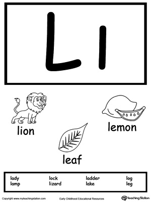 Recognize the sounds and letters at the beginning of words with this Letter L Printable Alphabet Flash Cards.
