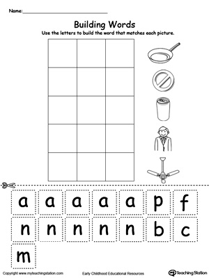 Build words with this AN Word Family printable worksheet.