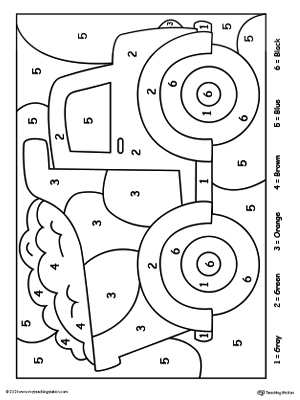 Kindergarten Color by Number Printable Worksheets | MyTeachingStation.com