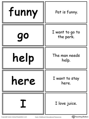 dolch sight word flashcards