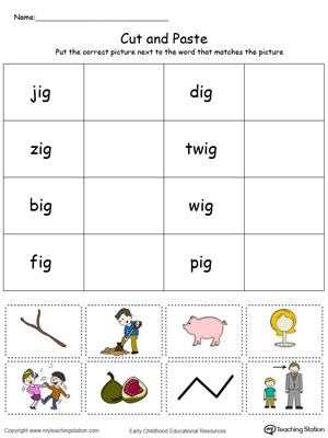Preschool Word Families Printable Worksheets | MyTeachingStation.com
