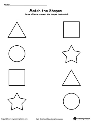 Teach your child basic shapes and how to group a matching shape with this math printable worksheet.