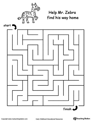 Boost fine motor skills and develop their concept of direction with this printable zebra maze.
