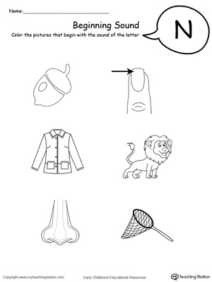 Words Starting With Letter N | MyTeachingStation.com