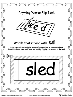 Printable Rhyming Words Flip Book ED