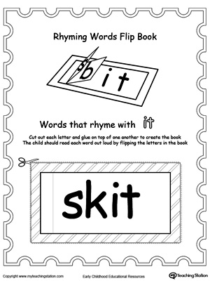 Use this Printable Rhyming Words Flip Book IT to teach your child to see the relationship between similar words.