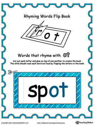 Use this Printable Rhyming Words Flip Book OT in Color to teach your child to see the relationship between similar words.