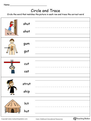 Build vocabulary, learn phonics and practice writing with this UT Word Family worksheet.
