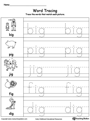 Word Tracing: IG Words | MyTeachingStation.com