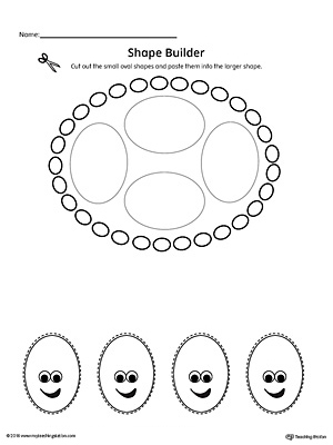 Use the Oval Geometric Shape Builder Worksheet to help your child practice recognizing basic geometric shapes.