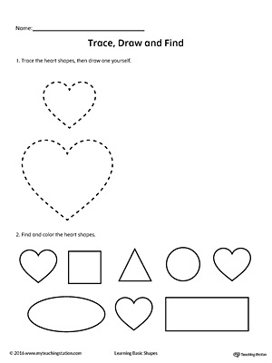 Trace, Draw and Find: Heart Shape