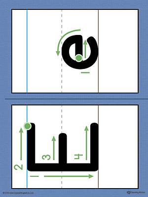 Alphabet Letter E Formation Card Printable (Color)