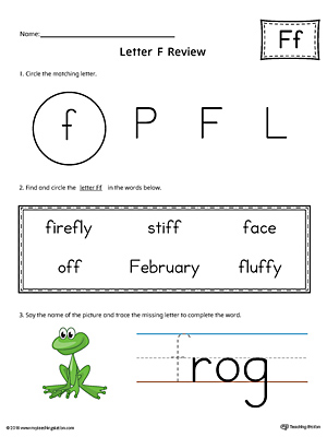 Learning the Letter F printable worksheet is packed with activities for students to learn all about the letter F.