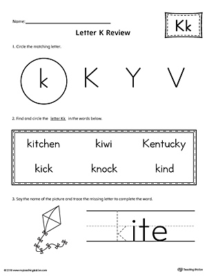Learning the Letter K can be easy and simple with the right tools. Download this action pack worksheet and help your student learn all about the letter K.