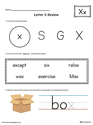 Learning the Letter X printable worksheet is packed with activities for students to learn all about the letter X.