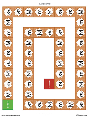 The Letter M Race Game is a printable activity to help your child identify different styles and variations of the letter M.