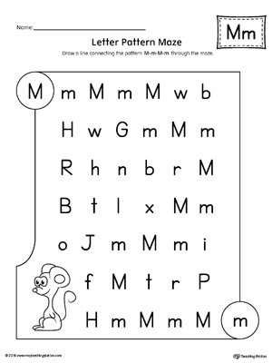 Letter M Worksheets Kindergarten & picture letter match letter m ...