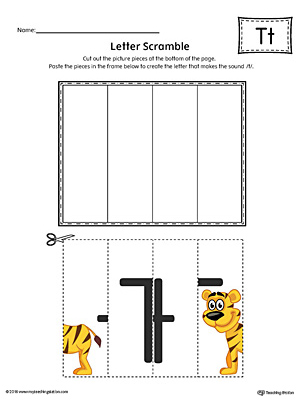 Letter T Review Worksheet (Color)  MyTeachingStation.com
