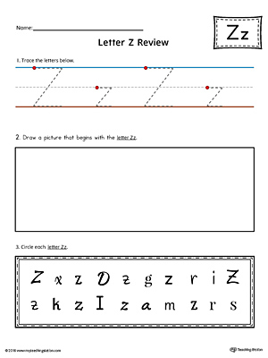 Uppercase Letter Z Maze Worksheet | MyTeachingStation.com