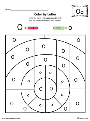 Lowercase Letter O Color-by-Letter Worksheet