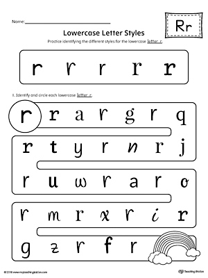 Lowercase Letter R Styles Worksheet | MyTeachingStation.com