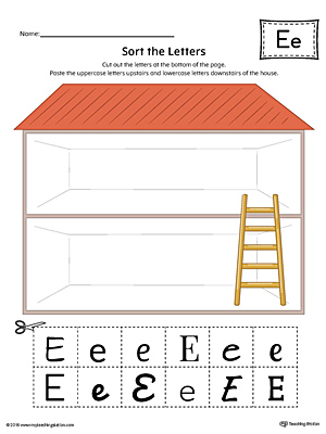 Sort the Uppercase and Lowercase Letter E Worksheet (Color)