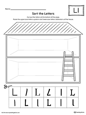 Sort the Uppercase and Lowercase Letter L Worksheet