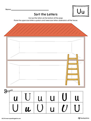 Sort the Uppercase and Lowercase Letter U (Color) with this printable worksheet. Download a copy today!