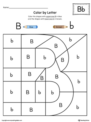 Uppercase Letter B Color-by-Letter Worksheet | MyTeachingStation.com