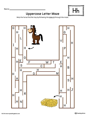 The Uppercase Letter H Maze in Color is an excellent worksheet for your preschooler or kindergartener to practice identifying the letters of the alphabet.