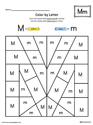The Uppercase Letter M Color-by-Letter Worksheet will help your child identify the letters of the alphabet and discover colors and shapes.