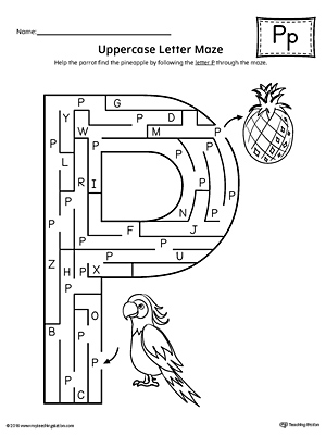 The Uppercase Letter P Maze is an excellent worksheet for your preschooler or kindergartener to practice identifying the letters of the alphabet.