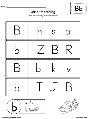 Use the Uppercase and Lowercase Letter Matching: Letter B worksheet to help your preschooler to match upper to lowercase letters.