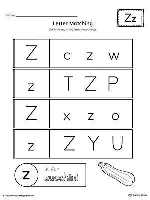 Uppercase Letter Z Maze Worksheet | MyTeachingStation.com