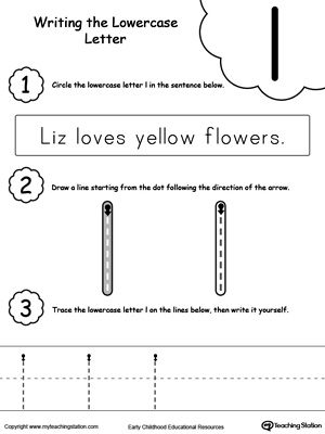 Writing Lowercase Letter L | MyTeachingStation.com