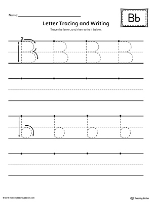 Say and Trace: Letter B Beginning Sound Words Worksheet