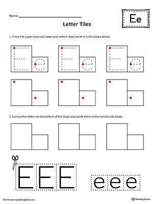Uppercase and Lowercase Letter E Printable Writing Mat ...