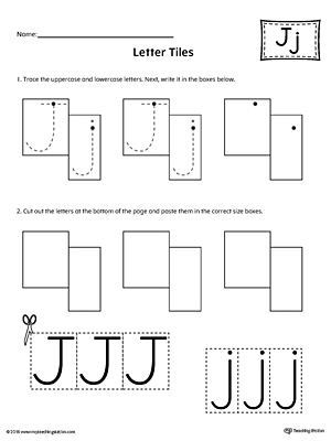 Letter J Tracing and Writing Letter Tiles