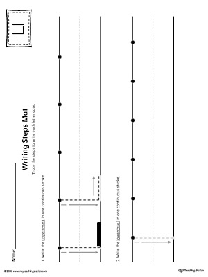 Letter L Writing Steps Mat Printable