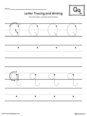 Letter Q Tracing and Writing Printable Worksheet | MyTeachingStation.com