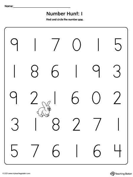 Number recognition preschool worksheets. Help kids learn to recognize numbers with this fun number hunt printable activity. Find and circle number one.